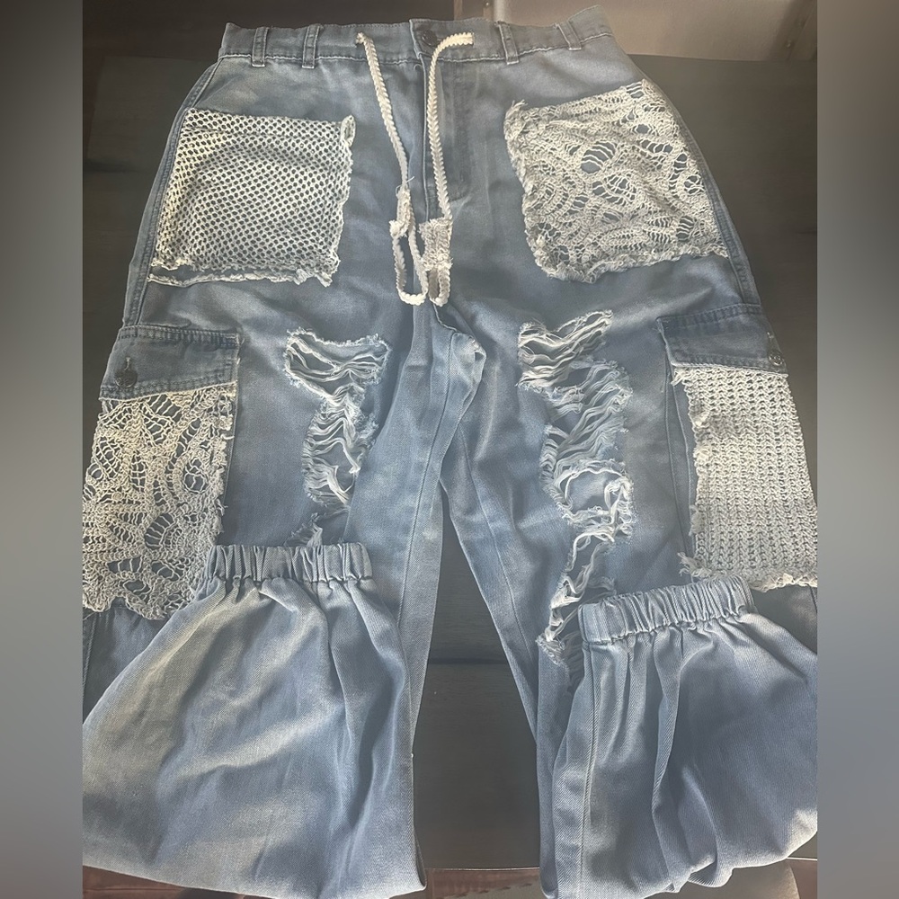 POL The Carefree Blue Denim Jogger Size M - Picture 9 of 11